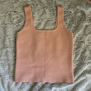 Pink square neck express tank top
